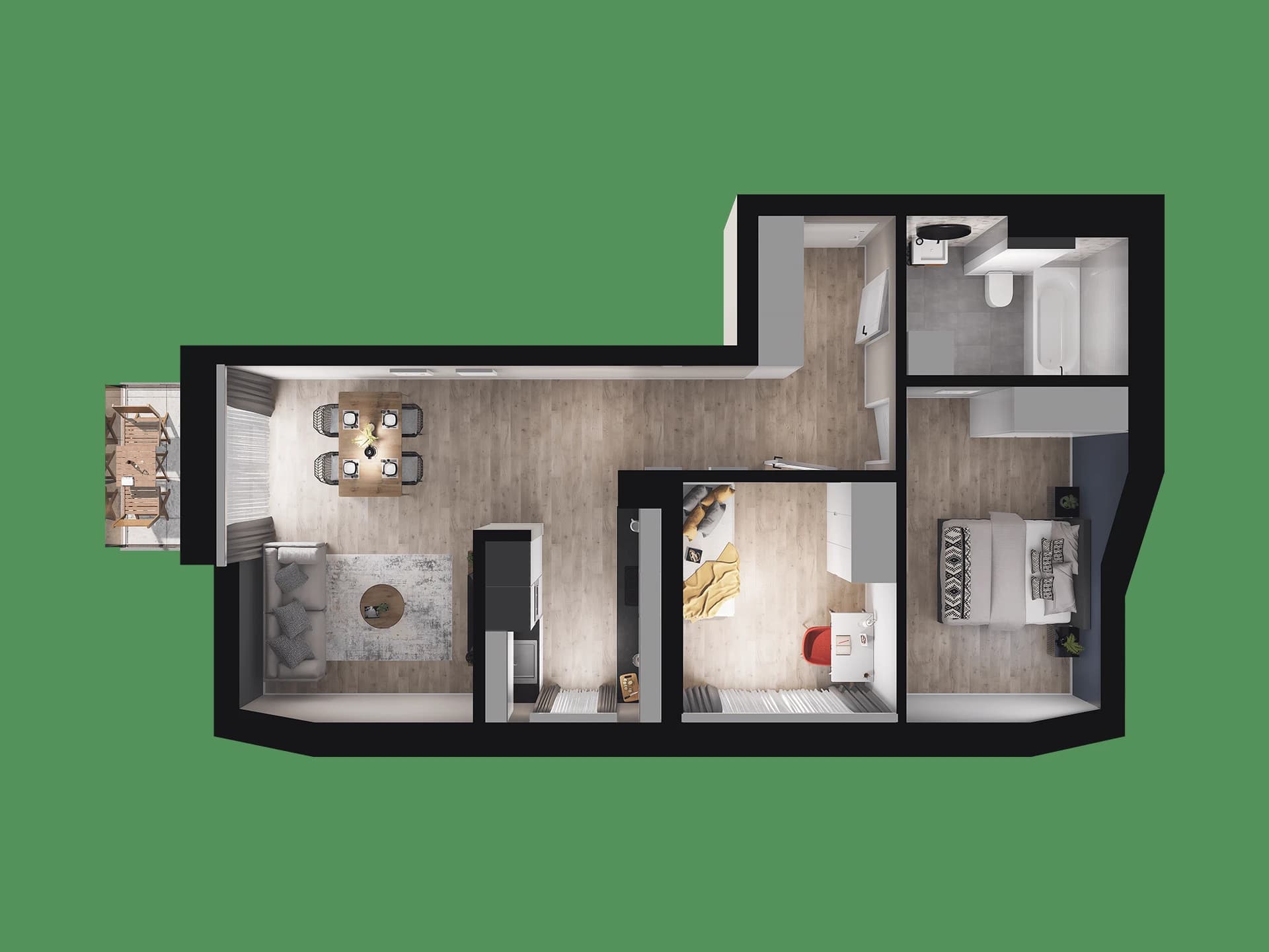 Rzut graficzny mieszkania nr 10B