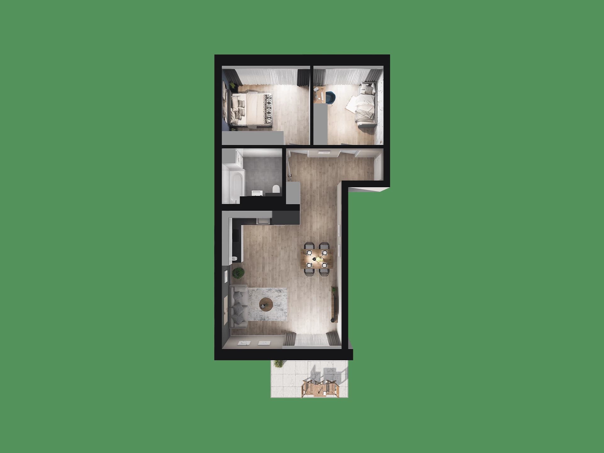 Rzut graficzny mieszkania nr 19B