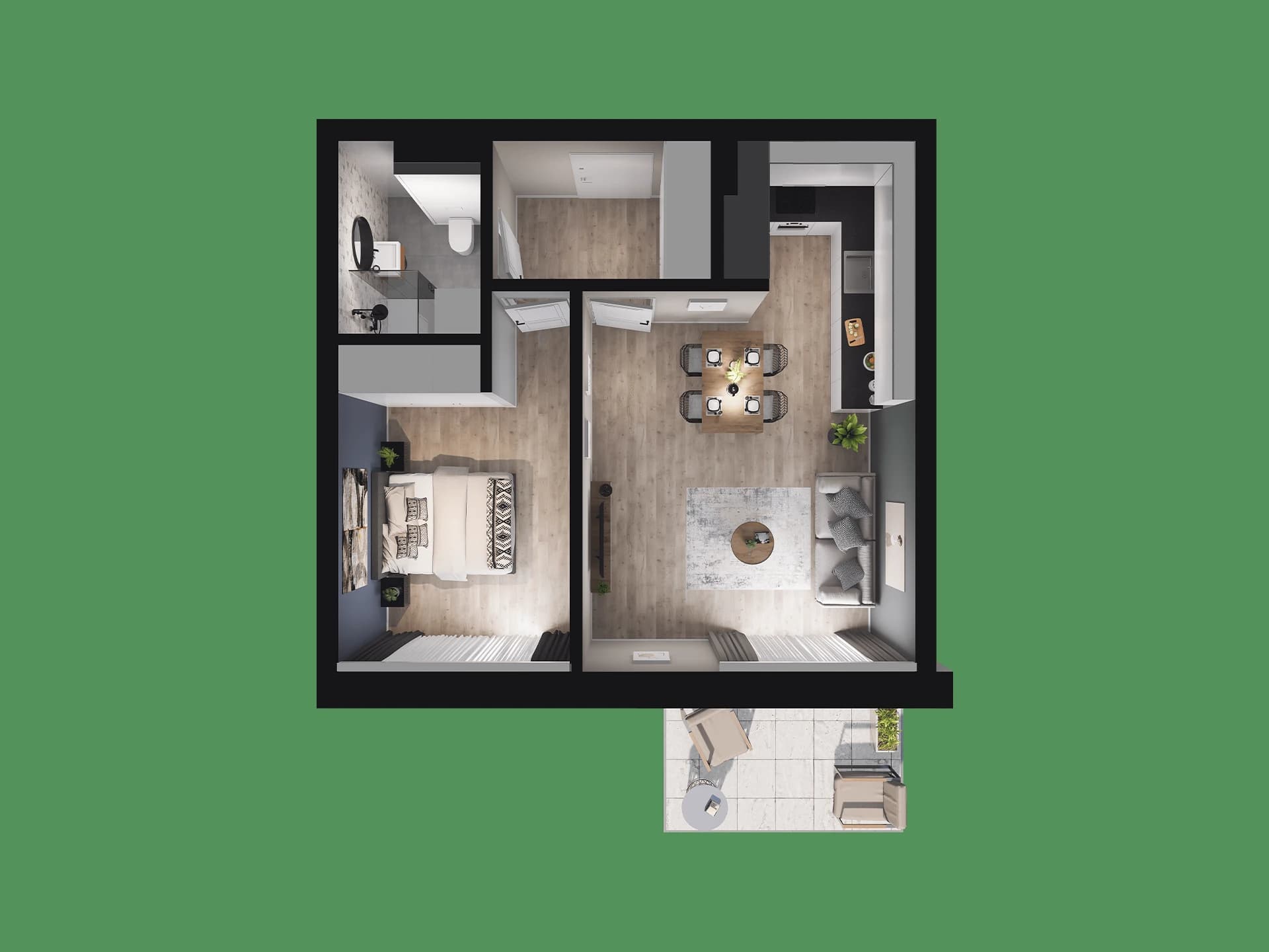 Rzut graficzny mieszkania nr 21A