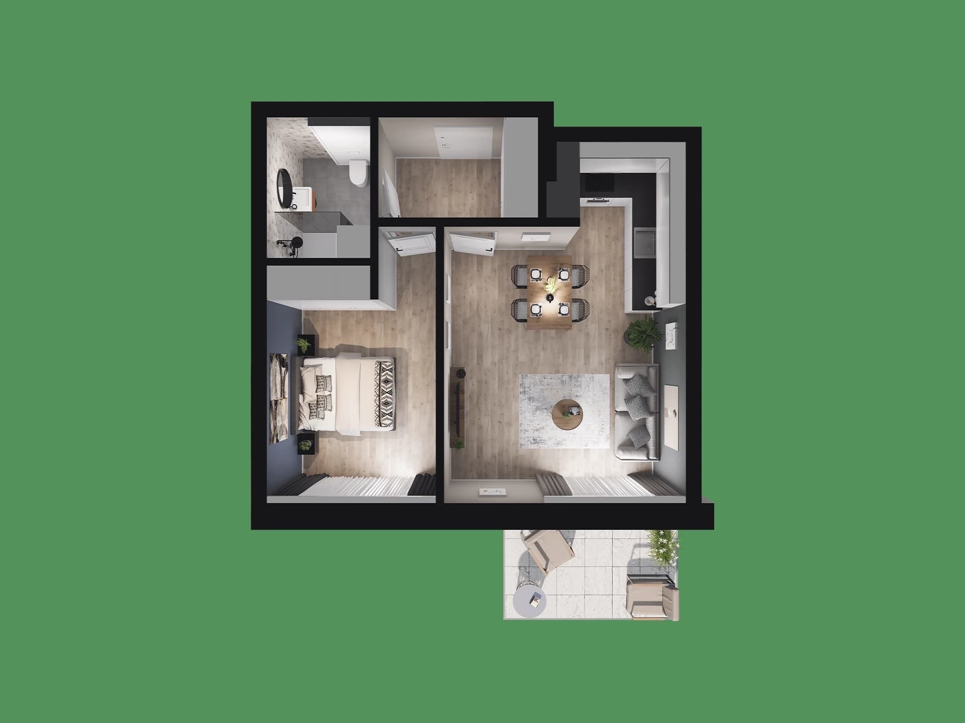 Rzut graficzny mieszkania nr 23B