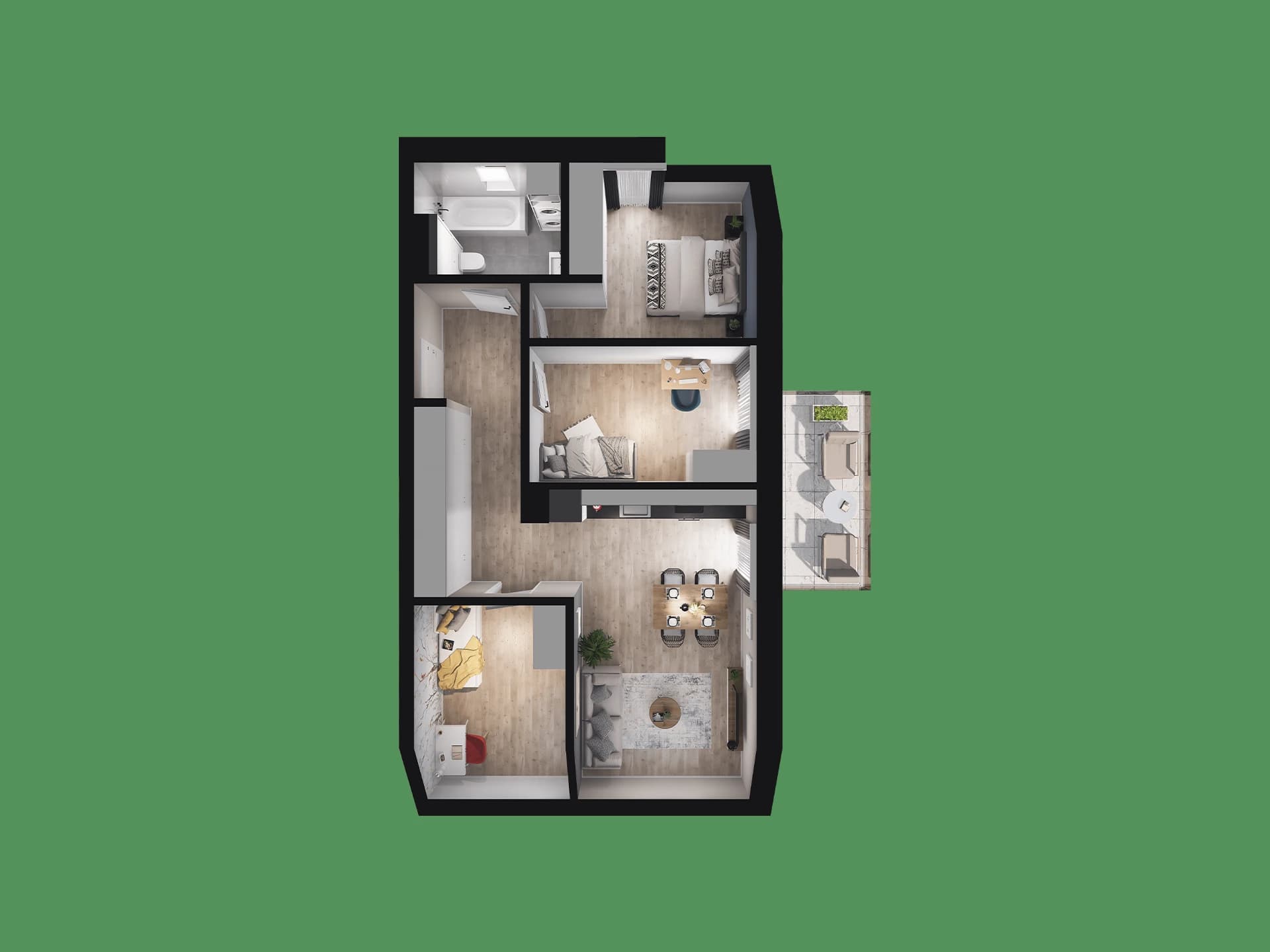 Rzut graficzny mieszkania nr 25A