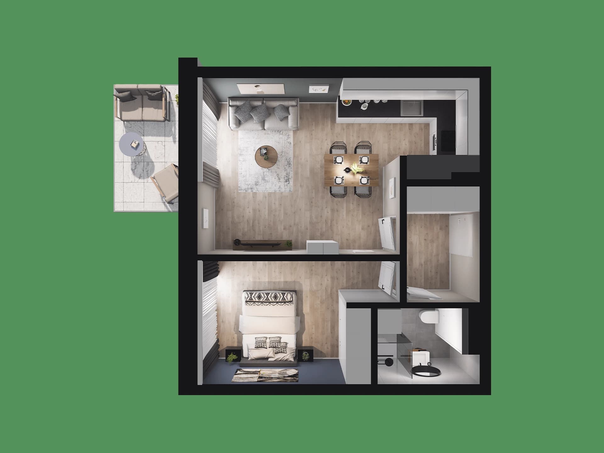 Rzut graficzny mieszkania nr 6A