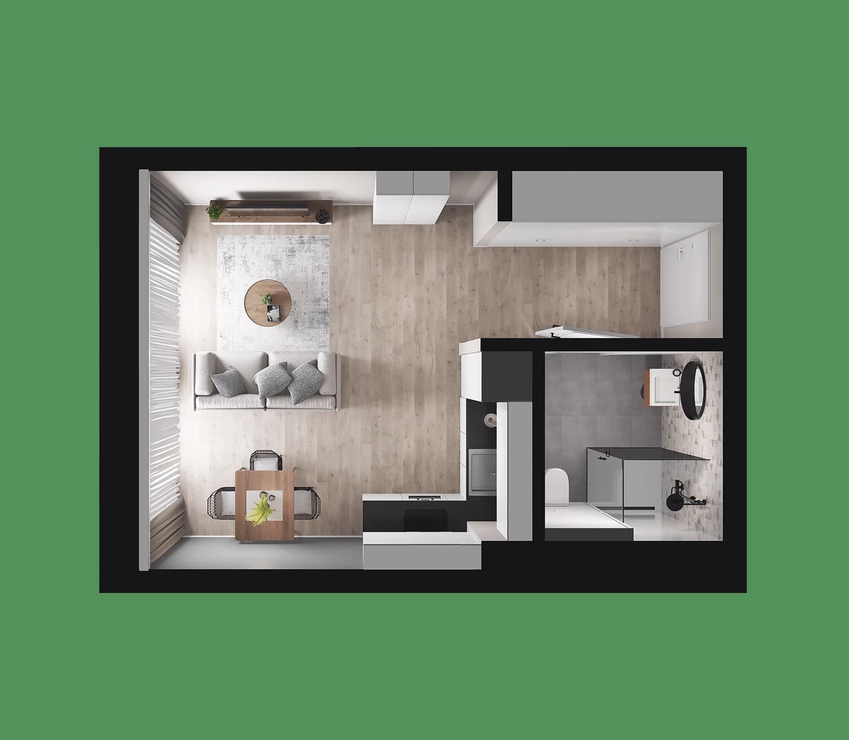 Rzut graficzny mieszkania nr 7B