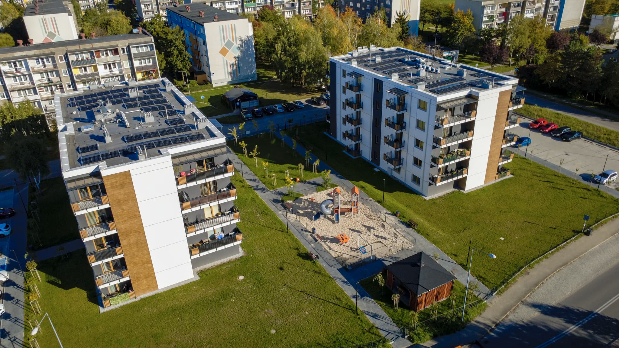 Zdjęcie nr 1 inwestycji w Radomsku, ul. Podmiejska 3a i 3b wykonane z drona